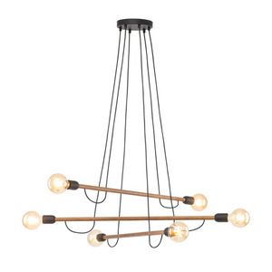 Helix Wood Walnut Pendant Lamp 6 Pł small 6