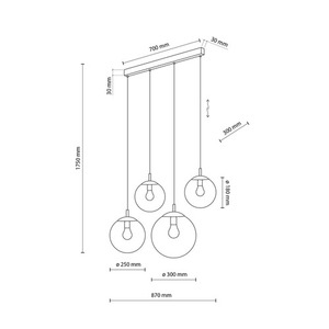 Esme Mix Pendant Lamp 4 Strip. small 3