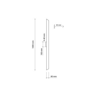 Navi White Long Led wall lamp small 5