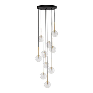 Nilos Black / Gold Pendant Lamp 10 Pł small 9