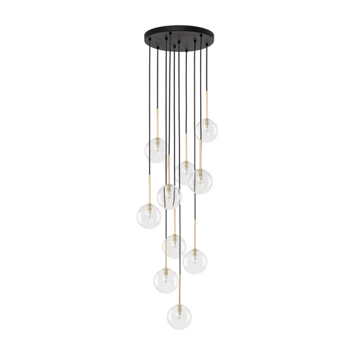 Check Nilos Black / Gold Pendant Lamp 10 Pł