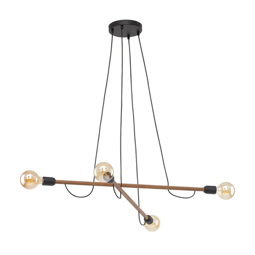 Check Helix Wood Walnut Pendant Lamp 4 Pł