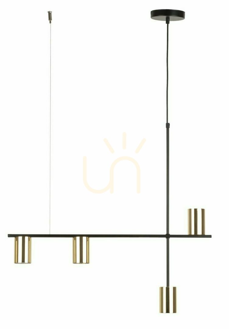 Pendant lamp Sigma Vendo 4 black brass-plated GU10 70 cm 33690