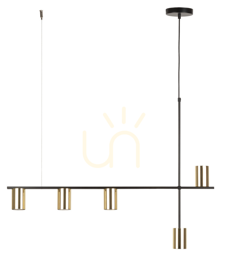 Pendant lamp Sigma Vendo 5 black brass-plated GU10 33693