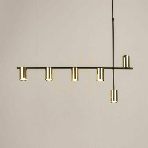 Check Pendant lamp Sigma Vendo 6 black brass-plated GU10 33696