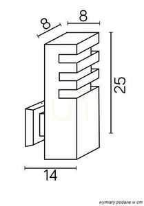 Outdoor Wall Lamp SU-MA RADO K AL Silver Cast Aluminum 18W IP54 E27 small 3