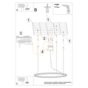 Chandelier RISA 80 black LED 3000K Thoro small 8