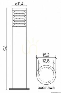 Outdoor Post Light SU-MA JOY Chrome Stainless Steel 75 cm 91065L-750 small 3