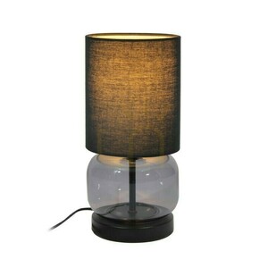 Italux Dorme E27 table lamp with graphite glass base and black shade TB-63748-BL-SG small 2