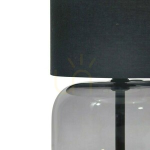 Italux Dorme E27 table lamp with graphite glass base and black shade TB-63748-BL-SG small 3