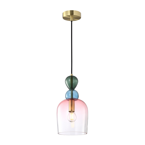 Check Italux Manso Pendant Light E14 Gold Glass 16 cm PND-37462B-MC-GD