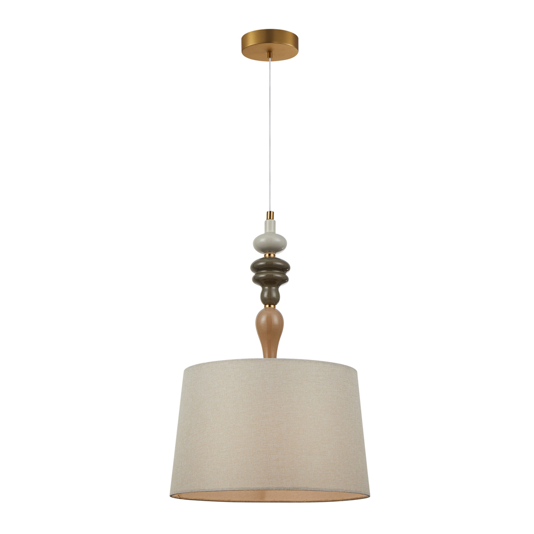 Italux Moren Brown Apricot Fabric Pendant Lamp PND-84678A-AB