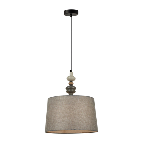 Check Italux Nerom Black Fabric Pendant Light E27 34 cm PND-22374B-BK