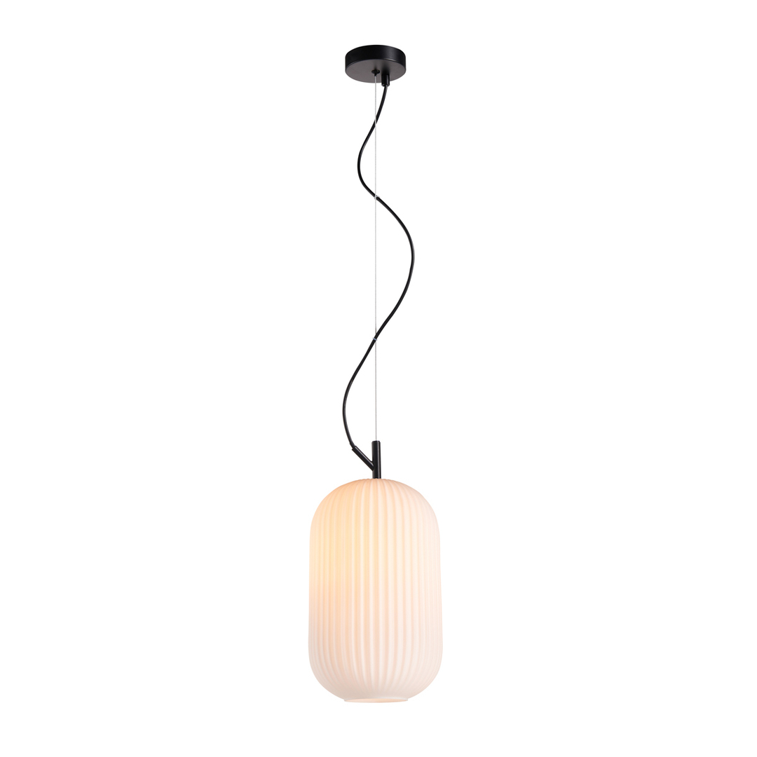 Italux Modern Rues Black Opal Glass Pendant Light E27 20 cm PND-64536C-M-BL-OPA