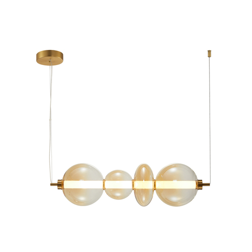 Check Italux LED Pendant Light Amber Glass Brown 36W 3000K PND-24352-36W-AB-AMB