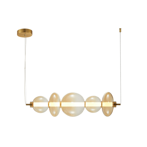 Check Italux Antique Sonte LED Pendant Light Amber Glass 40W PND-24352-40W-AB-AMB