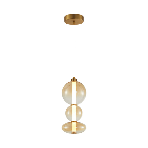 Check Italux Amber Glass LED Pendant Light 24W 3000K Ø20 cm PND-24352V-24W-AB-AMB