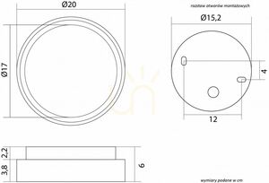 External Ceiling Light SU-MA Beni BN-OK200 Dark Ash LED 18W 4000K 20 cm small 4