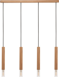 Zuma Line MADERA 8620403 pendant lamp, wooden bar 75 cm, 4 × G9 small 0