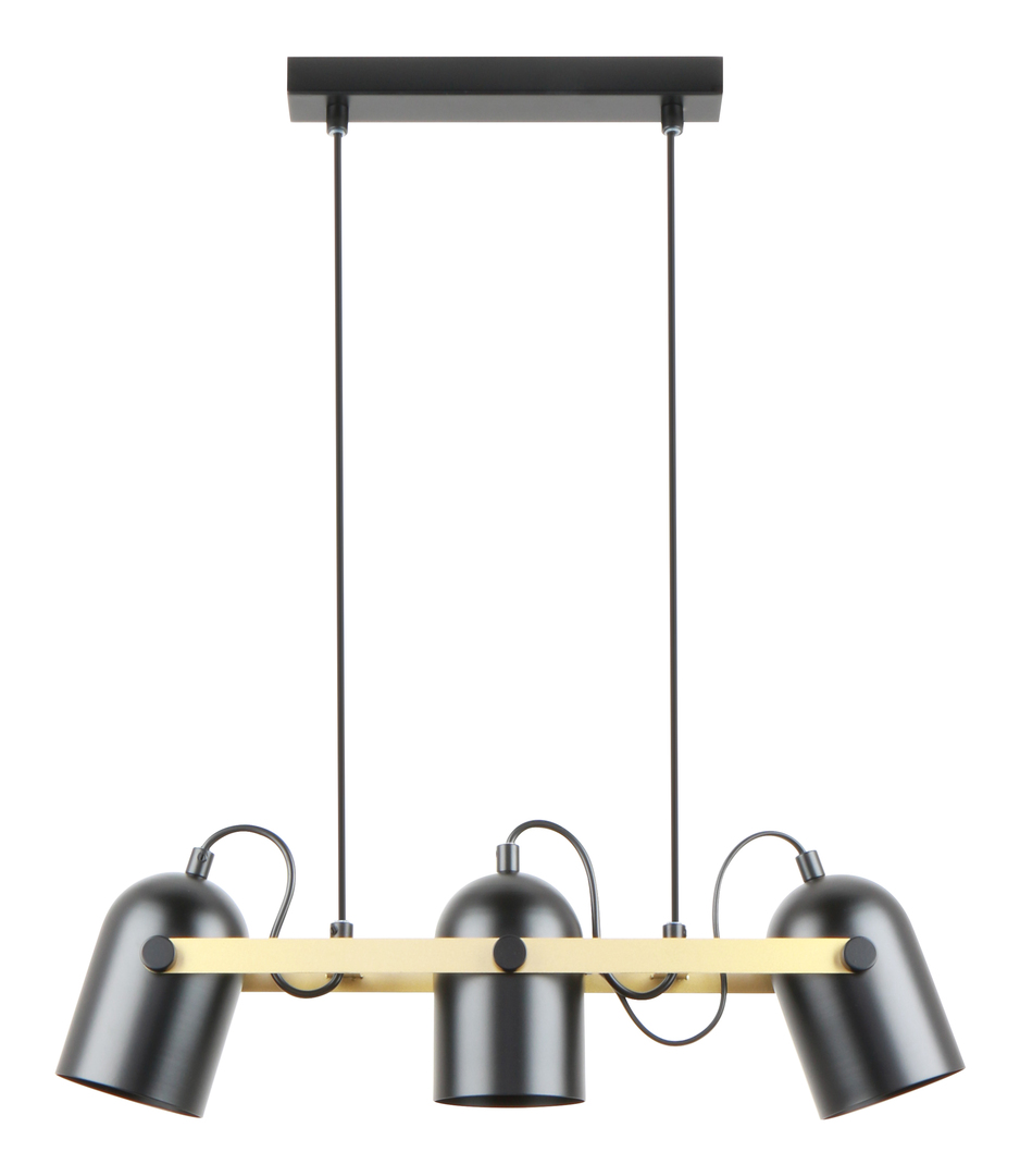 Pendelleuchte Zuma Line FATI A8163-3A schwarz MAT-gold/MATT EN