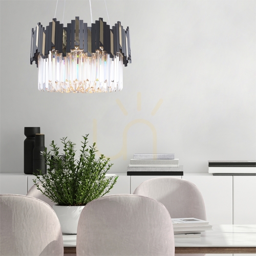 Check Zuma Line ROTTA 2200018M black and gold chandelier, 6×E14, Ø50 cm