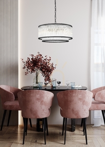 Pendant lamp Zuma Line SERGIO P0528-06H-P7AC matte black 6×E14 small 3