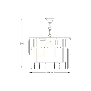 Pendant lamp Zuma Line CAMILLE 19101/8 gold small 2