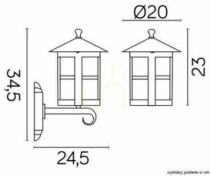 Outdoor Wall Lamp SU-MA Cordoba II Black Patina Cast Aluminum K 3012/1/TD g small 3