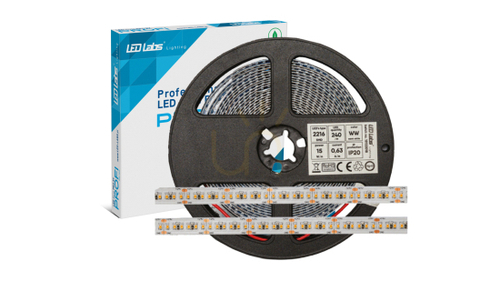 Check LED strip PRO 3Y 24V 240 LED/m 2216 SMD Cold White, 15W, RA90 HS, 1200 LEDs., 5 m