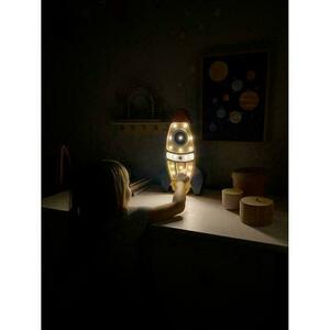 Rocket Beige children's room lamp - handmade small 3