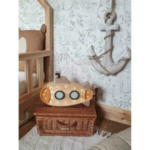Wooden submarine lamp / orange - handmade small 4