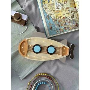 Wooden submarine lamp / orange - handmade small 7