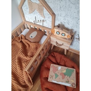 Wooden submarine lamp / orange - handmade small 9