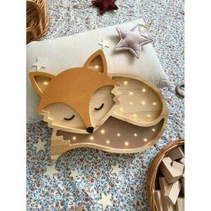 Fox Wood children's room lamp - handmade small 2