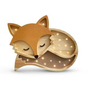 Fox Wood children's room lamp - handmade small 0