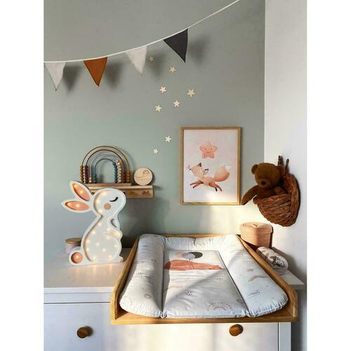 Check Lamp for children's room white Bunny - handmade