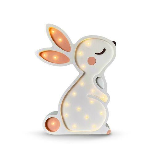 Check Lamp for children's room white Bunny - handmade