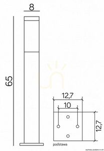 Outdoor Post Light SU-MA INOX Quadro Silver Stainless Steel 65 cm SS802-650 small 3