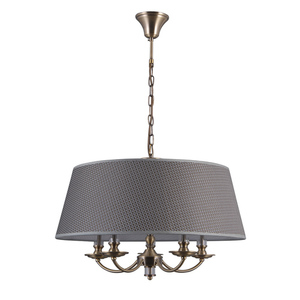 Pendant Light Italux Zanobi 5xE14 Grey Brown 60 cm Steel Glass Fabric PND-43272-5A small 0