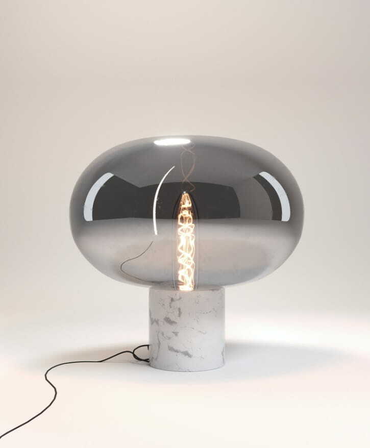 Check Table Lamp Max Light Moonstone T0055 Smoke Glass White Marble 45 cm Table Lamp Max Light Moonstone T0055 Smoke Glass White Marble 45 cm
