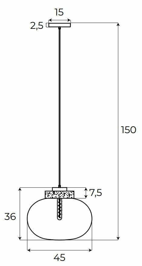 View Pendant Light Max Light Moonstone P0517 Smoked Glass White Marble 45 cm Pendant Light Max Light Moonstone P0517 Smoked Glass White Marble 45 cm