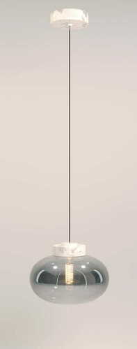 Check Pendant Light Max Light Moonstone P0517 Smoked Glass White Marble 45 cm