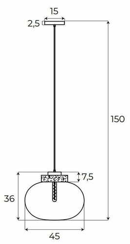 Check Pendant Light Max Light Moonstone P0518 Amber Glass White Marble 45 cm