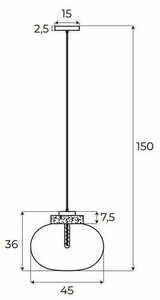 Pendant Light Max Light Moonstone P0518 Amber Glass White Marble 45 cm 1 Pendant Light Max Light Moonstone P0518 Amber Glass White Marble 45 cm small 1
