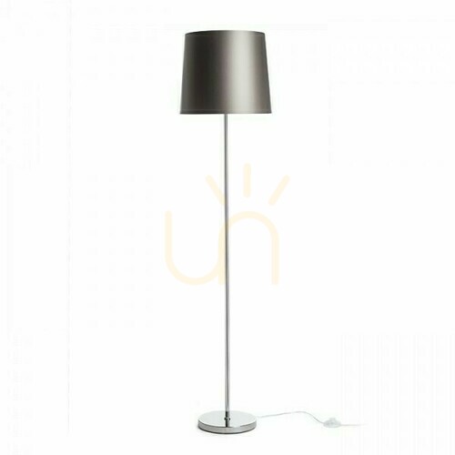 Check Nyc/Conny 35 Floor Lamp Polycotton White/Chrome 230 V Led E27 15 W.