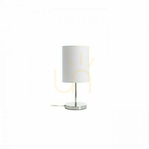 Check Nyc/Ron 15/20 Polycotton Table Lamp White/Chrome 230 V Led E27 15 W.