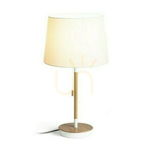 Keith/Ambitus Table Lamp 30 With Usb Polycotton White/Beech 230 V Led E27 11 W. small 1