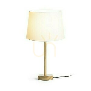 RENDL MAUI/AMBITUS 30 table lamp, Ø 30 x 52 cm, white polycotton shade, wooden base, E27 max 15 W small 2