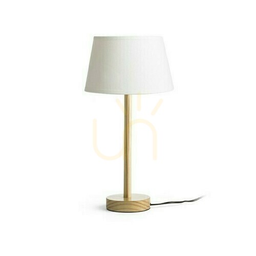 Check Maui/Alvis Table Lamp 24 Cream White Wood 230 V Led E27 7 W.