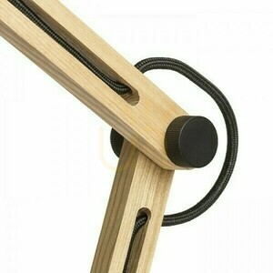Nizza Polycotton Black/Wood Table Lamp 230 V Led E14 7 Watt. small 3